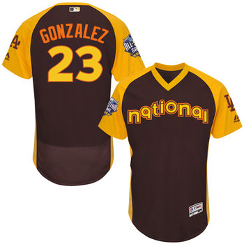 Adrian Gonzalez Brown 2016 All-Star Jersey – Men’s National League Los Angeles Dodgers #23 Flex Base Majestic MLB Collection Jersey