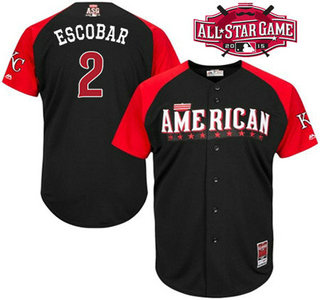 American League Kansas City Royals #2 Alcides Escobar 2015 MLB All-Star Black Jersey