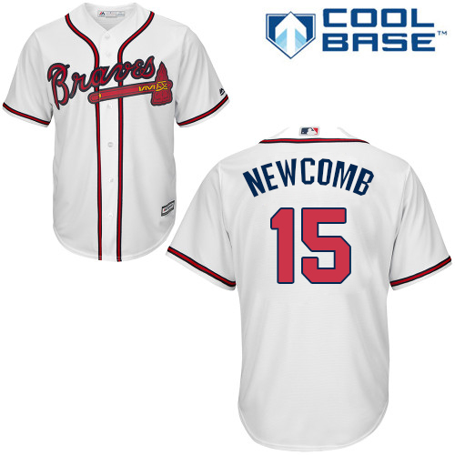 Atlanta Braves #15 Men’s Sean Newcomb Replica White Home Cool Base Baseball Jersey