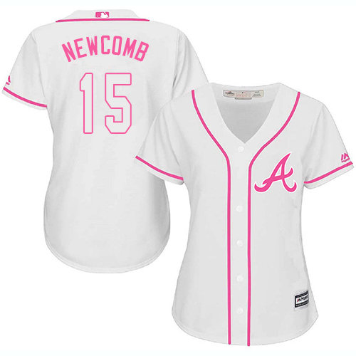 Atlanta Braves #15 Women’s Sean Newcomb Authentic White Fashion Cool Base Baseball Jersey