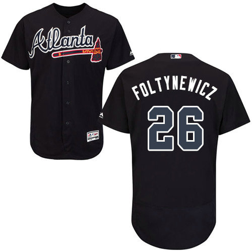 Atlanta Braves 26 Mike Foltynewicz Navy Blue Flexbase Authentic Collection Stitched Baseball Jersey