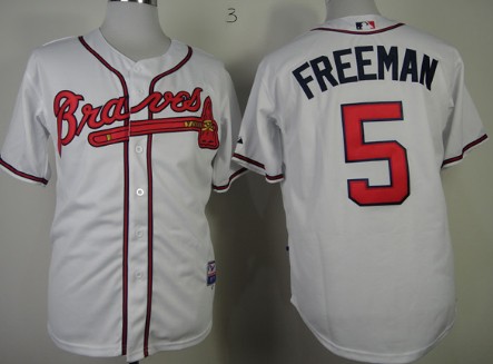 Atlanta Braves #5 Freddie Freeman White Jersey