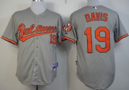 Baltimore Orioles #19 Chris Davis Gray Jersey