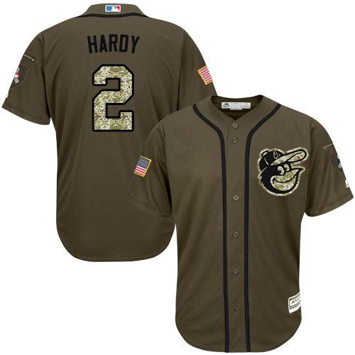 Baltimore Orioles #2 J.J. Hardy Green Salute to Service Stitched MLB Jersey