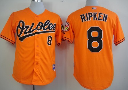 Baltimore Orioles #8 Cal Ripken Orange Cool Base Jersey