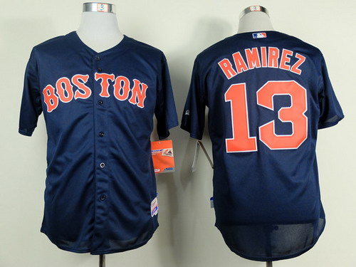 Boston Red Sox #13 Hanley Ramirez Navy Blue Jersey