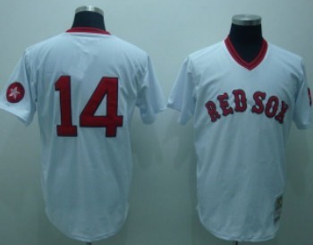 Boston Red Sox #14 Jim Rice 1975 White Throwabck Jersey