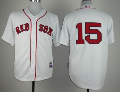 Boston Red Sox #15 Dustin Pedroia White Jersey