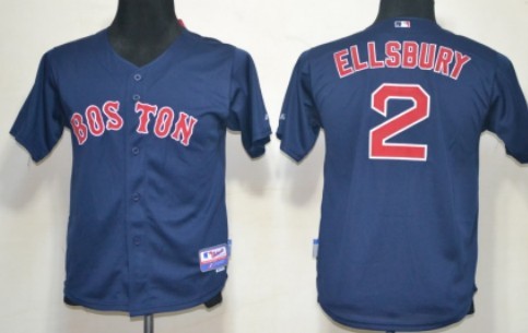 Boston Red Sox #2 Jacoby Ellsbury Navy Blue Kids Jersey