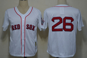 Boston Red Sox #26 Wade Boggs 1987 White Throwback Jersey