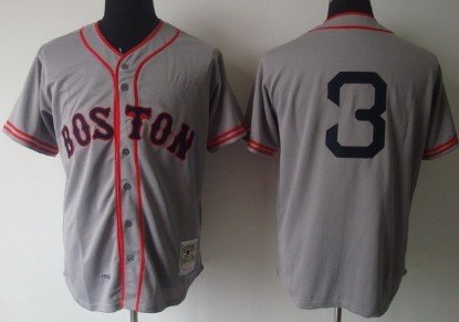 Boston Red Sox #3 Jimmie Foxx 1936 Gray Wool Throwback Jersey