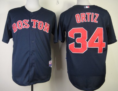 Boston Red Sox #34 David Ortiz Navy Blue Jersey