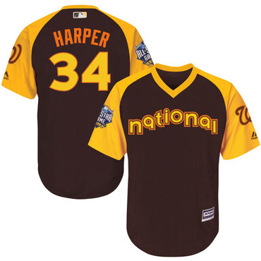 Bryce Harper Brown 2016 MLB All-Star Jersey – Men’s National League Washington Nationals #34 Cool Base Game Collection