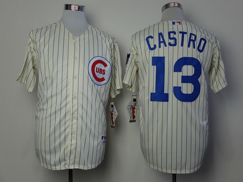 Chicago Cubs #13 Starlin Castro 1969 Cream Jersey