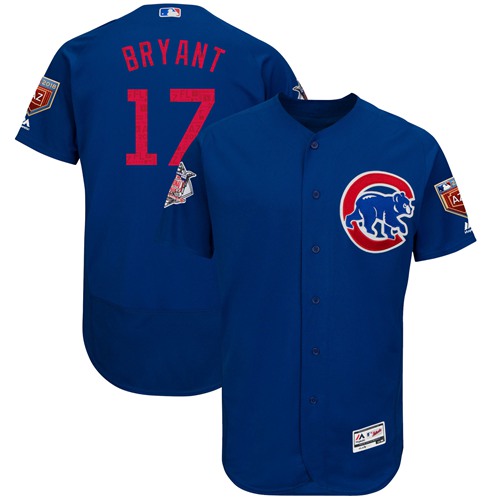 Chicago Cubs #17 Kris Bryant Blue 2018 Spring Training Authentic Flex Base Stitched MLB Jersey