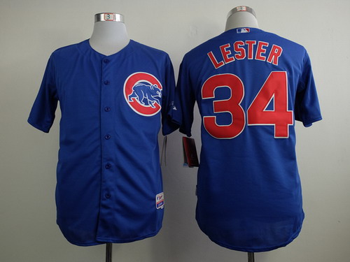 Chicago Cubs #34 Jon Lester Blue Jersey
