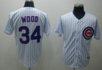 Chicago Cubs #34 Kerry Wood White Jersey