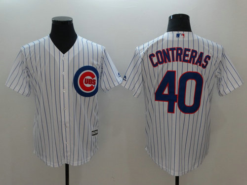 Chicago Cubs 40 Willson Contreras Majestic White Home Cool Base Player Jersey