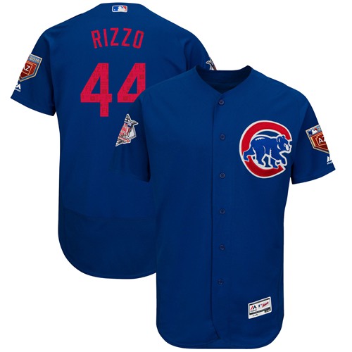 Chicago Cubs #44 Anthony Rizzo Blue 2018 Spring Training Authentic Flex Base Stitched MLB Jersey