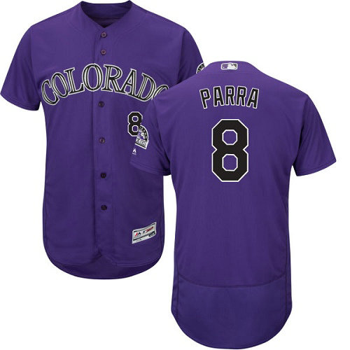 Colorado Rockies 8 Gerardo Parra Purple Flexbase Authentic Collection Stitched Baseball Jersey
