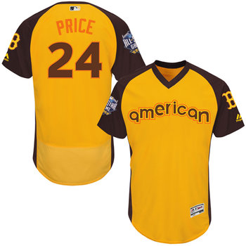 David Price Gold 2016 All-Star Jersey – Men’s American League Boston Red Sox #24 Flex Base Majestic MLB Collection Jersey