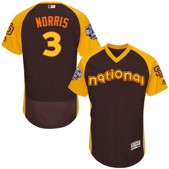 Derek Norris Brown 2016 All-Star Jersey – Men’s National League San Diego Padres #3 Flex Base Majestic MLB Collection Jersey