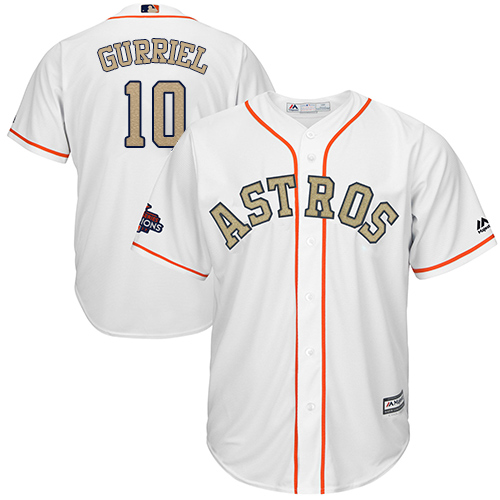 Houston Astros #10 Yuli Gurriel White 2018 Gold Program Cool Base Stitched MLB Jersey