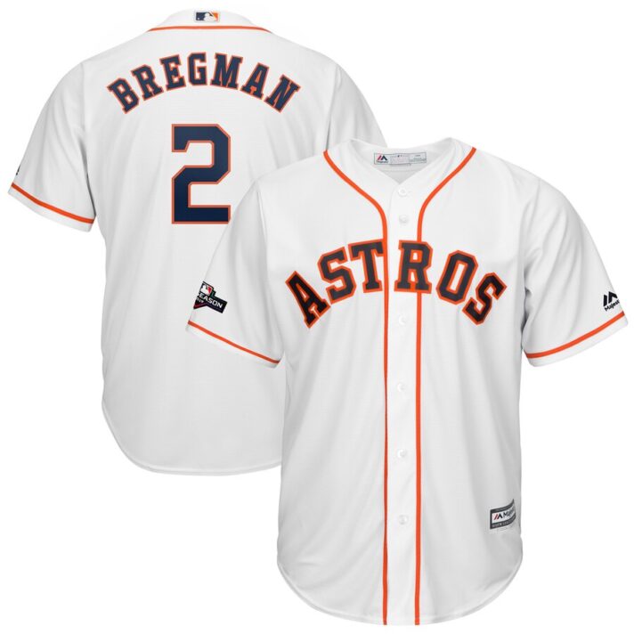 Houston Astros #2 Alex Bregman Majestic 2019 Postseason Official Cool Base Player White Jersey