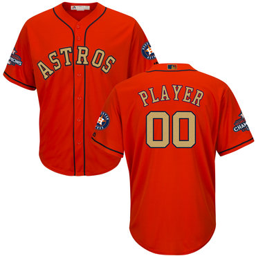 Houston Astros Orange 2018 Gold Program Men’s Customized Cool Base Jersey