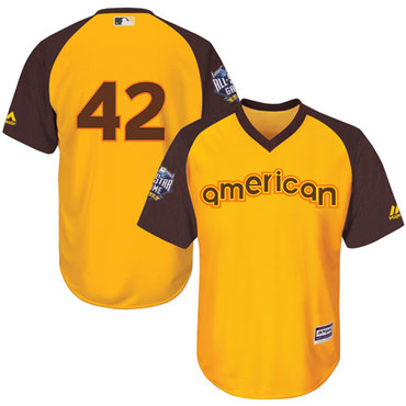 Jackie Robinson Gold 2016 MLB All-Star Jersey – Men’s American League Los Angeles Dodgers #42 Cool Base Game Collection