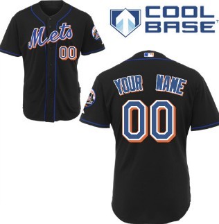 Kids’ New York Mets Customized Black Jersey