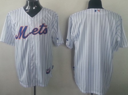 Kids’ New York Mets Customized White Pinstripe Jersey