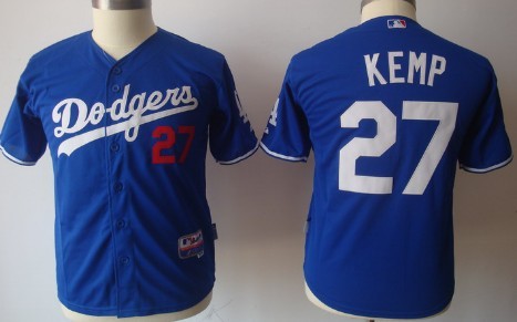 Los Angeles Dodgers #27 Matt Kemp Blue Kids Jersey