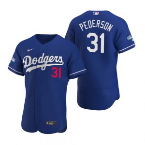 Los Angeles Dodgers #31 Joc Pederson Royal 2020 World Series Champions Jersey