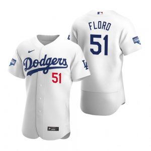 Los Angeles Dodgers #51 Dylan Floro White 2020 World Series Champions Jersey
