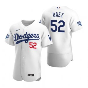 Los Angeles Dodgers #52 Pedro Baez White 2020 World Series Champions Jersey