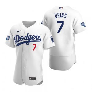 Los Angeles Dodgers #7 Julio Urias White 2020 World Series Champions Jersey