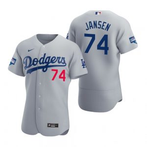 Los Angeles Dodgers #74 Kenley Jansen Gray 2020 World Series Champions Jersey