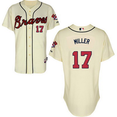 Men’s Atlanta Braves #17 Shelby Miller Cream Jersey