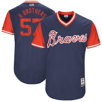 Men’s Atlanta Braves Rex Brothers R Brothers Majestic Navy 2017 Players Weekend Authentic Jersey