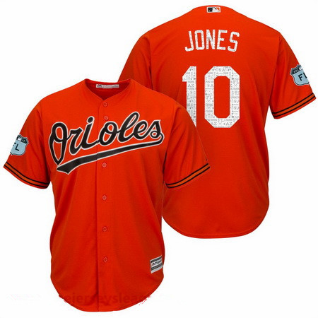 Men’s Baltimore Orioles #10 Adam Jones Orange 2017 Spring Training Stitched MLB Majestic Cool Base Jersey