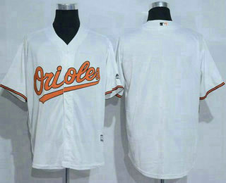 Men’s Baltimore Orioles Blank White New Cool Base Stitched MLB Jersey