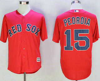 Men’s Boston Red Sox #15 Dustin Pedroia Red New Cool Base Jersey