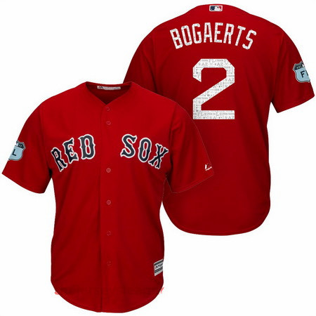 Men’s Boston Red Sox #2 Xander Bogaerts Red 2017 Spring Training Stitched MLB Majestic Cool Base Jersey