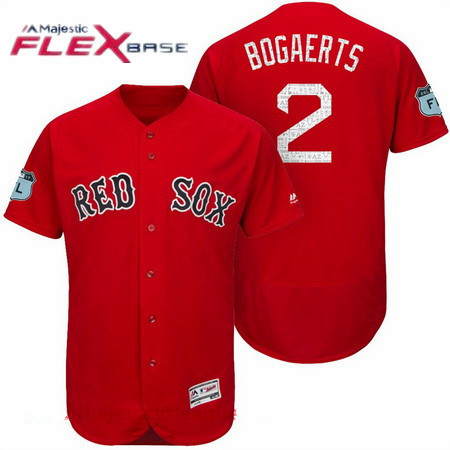 Men’s Boston Red Sox #2 Xander Bogaerts Red 2017 Spring Training Stitched MLB Majestic Flex Base Jersey