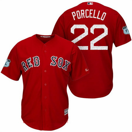 Men’s Boston Red Sox #22 Rick Porcello Red 2017 Spring Training Stitched MLB Majestic Cool Base Jersey