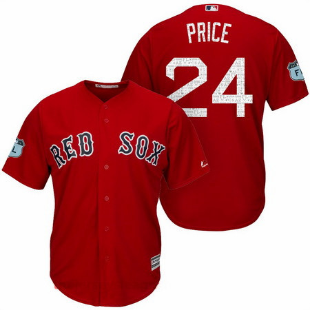 Men’s Boston Red Sox #24 David Price Red 2017 Spring Training Stitched MLB Majestic Cool Base Jersey