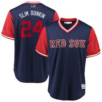 Men’s Boston Red Sox 24 David Price Slim Dunkin Navy 2018 Players’ Weekend Cool Base Jersey