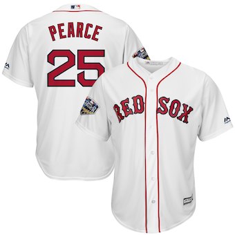 Men’s Boston Red Sox #25 Steve Pearce Majestic White 2018 World Series Cool Base Player Jersey