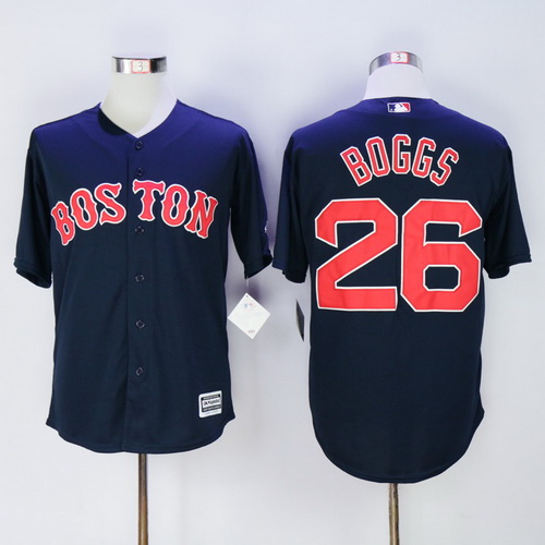 Men’s Boston Red Sox #26 Wade Boggs Retired Navy Blue Cool Base Baseball Jersey
